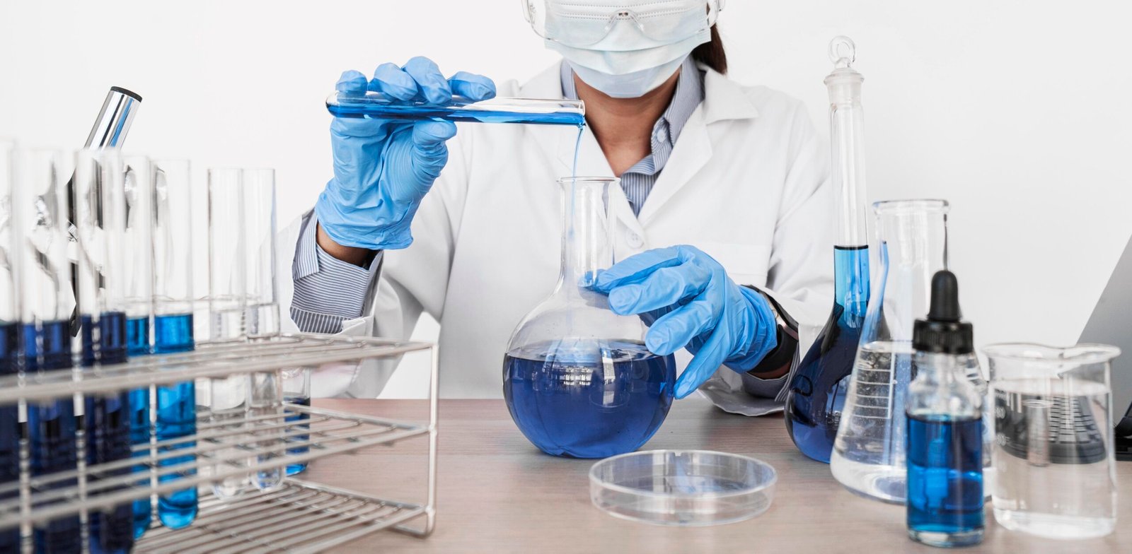 woman testing chemicals