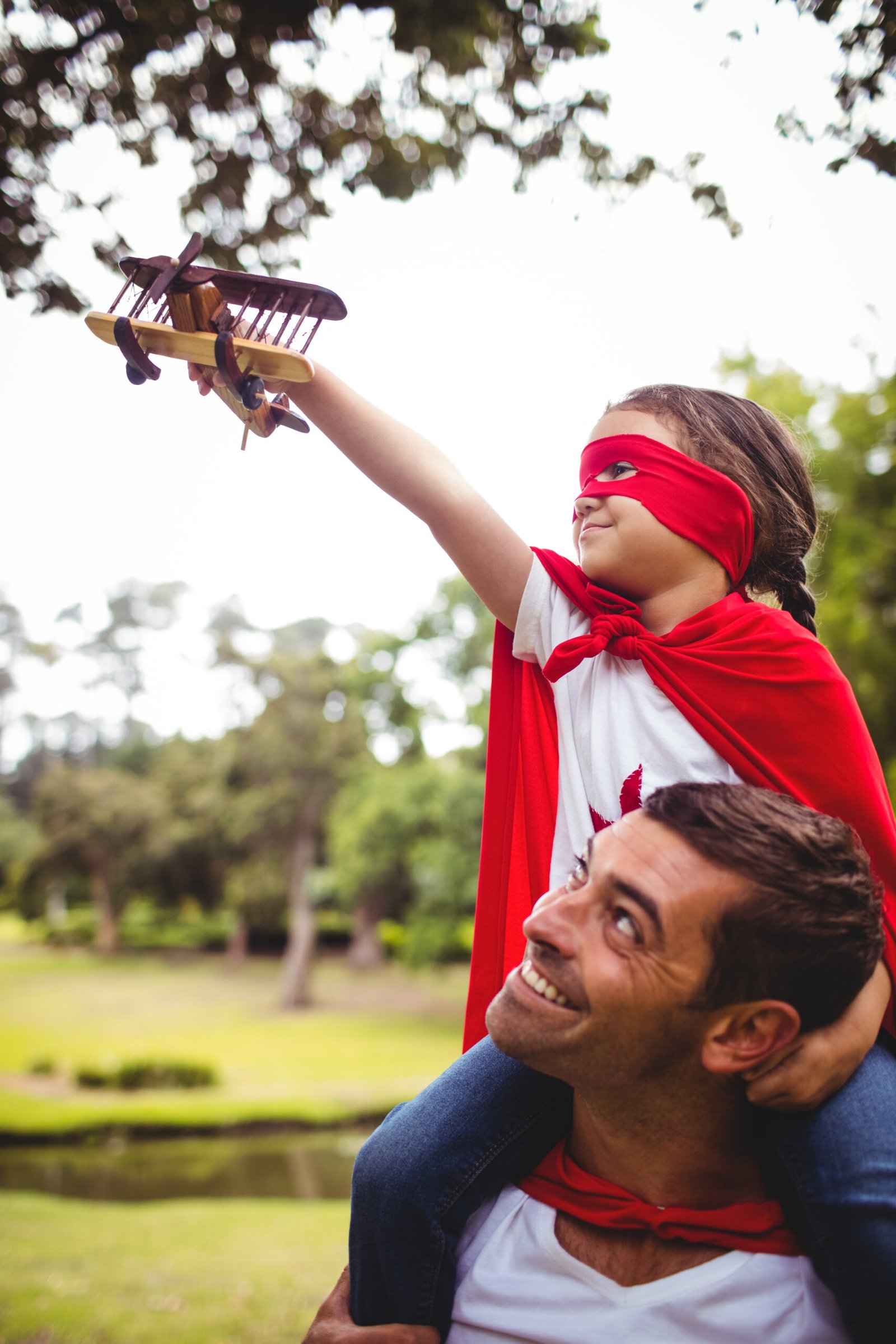 dad and daughter playing